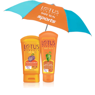 Free Umbrella on Lotus Herbal Sunscreen on Order above Rs.999 + Extra 10% Off Code ADDNL10